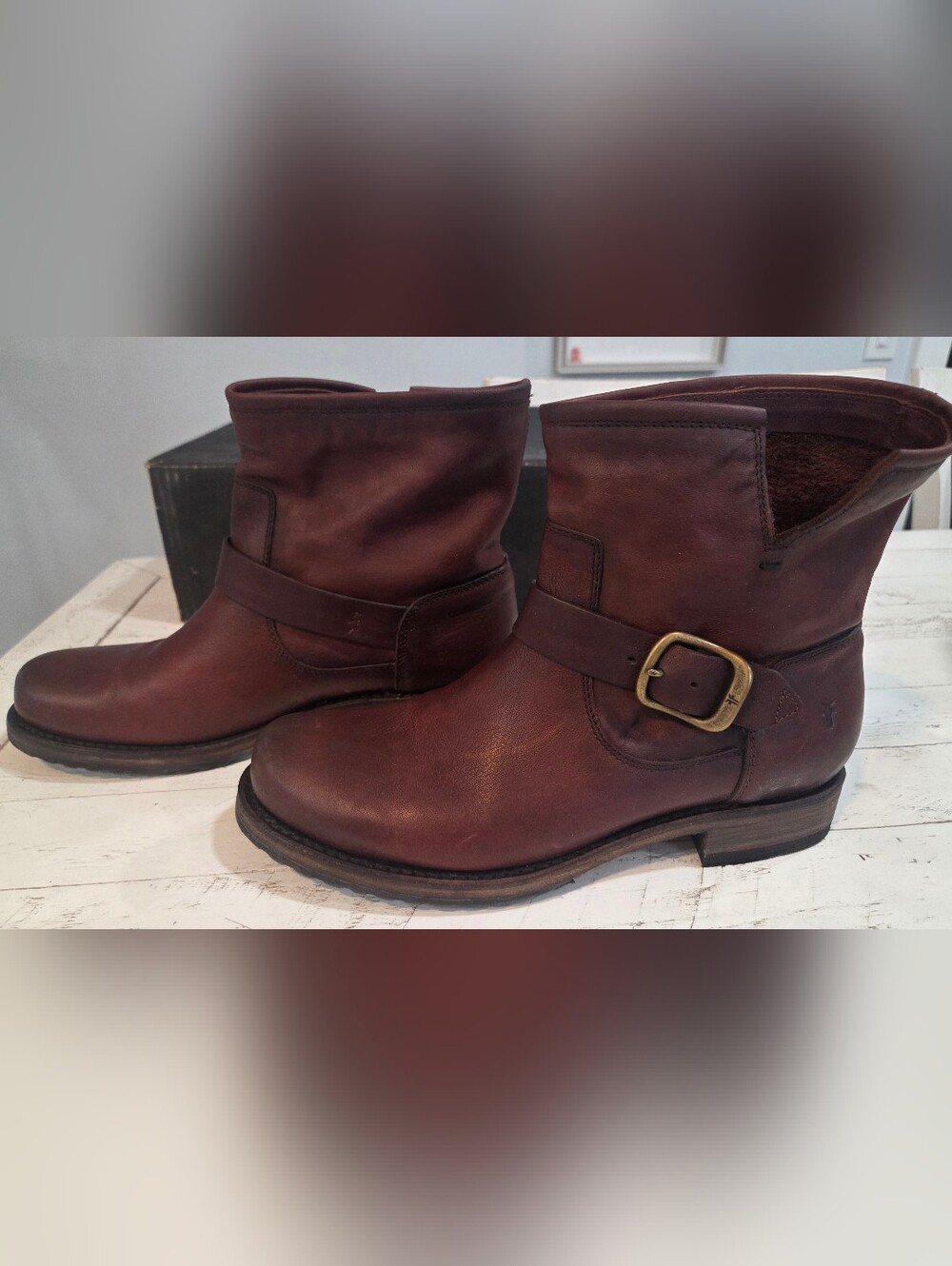 New - Frye Veronica Leather Bootie in Tonara Redwood, 8.5 - Picture 6 of 16
